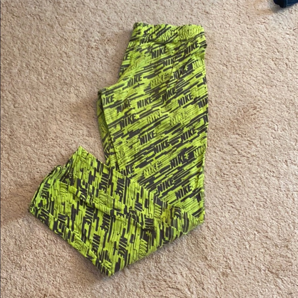 Bright yellow Nike leggings